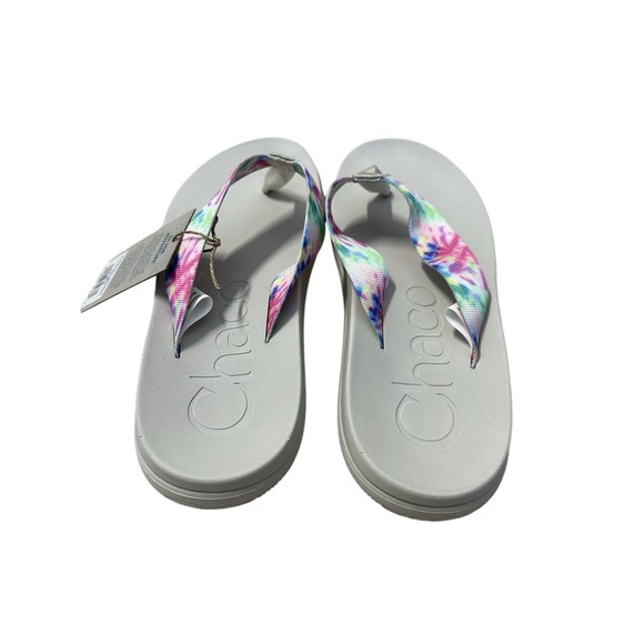 Chacos Chillos Flip Flop Light Tie Dye Gray Shoes Sandals Women's Size 7 New - Picture 4 of 7